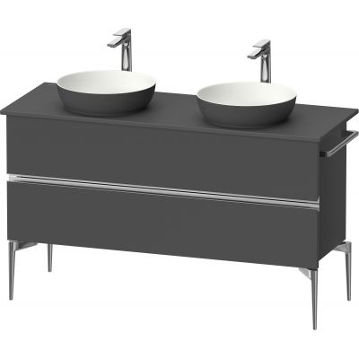 Duravit Sivida szafka 131,5x47,5x54,8 cm podumywalkowa wisząca grafitowa-chrom SV4661010490000