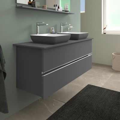 Duravit Sivida szafka 131,5x47,5x54,8 cm podumywalkowa wisząca grafitowa-chrom SV4661010490000