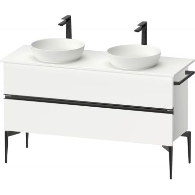 Duravit Sivida szafka 131,5x47,5x54,8 cm podumywalkowa wisząca biała-czarna SV46610BD180000