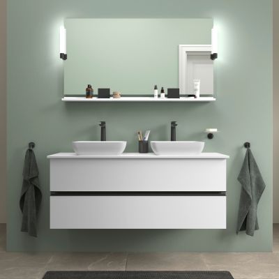 Duravit Sivida szafka 131,5x47,5x54,8 cm podumywalkowa wisząca biała-czarna SV46610BD180000