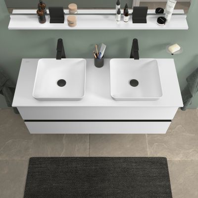 Duravit Sivida szafka 131,5x47,5x54,8 cm podumywalkowa wisząca biała-czarna SV46610BD180000