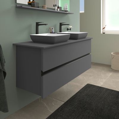 Duravit Sivida szafka 131,5x47,5x54,8 cm podumywalkowa wisząca czarna-grafitowa SV46610BD490000