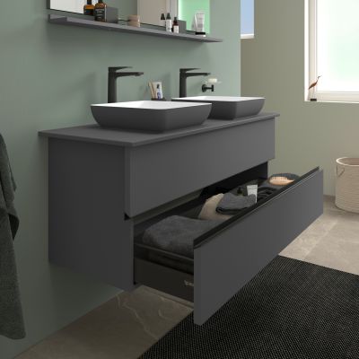 Duravit Sivida szafka 131,5x47,5x54,8 cm podumywalkowa wisząca czarna-grafitowa SV46610BD490000