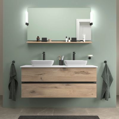 Duravit Sivida szafka 131,5x47,5x54,8 cm podumywalkowa wisząca czarna-dąb SV46610BD550000