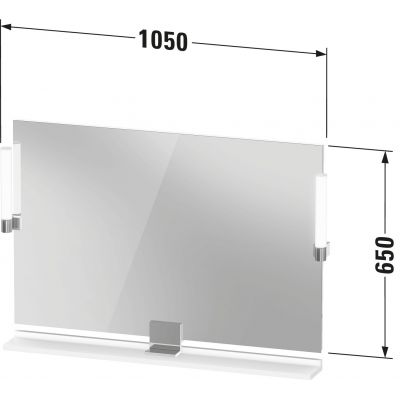 Duravit Sivida lustro 105x65 cm prostokątne z oświetleniem czarny-biały SV74230BD180000