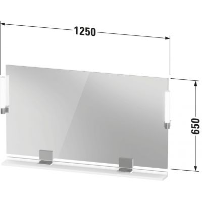 Duravit Sivida lustro 125x65 cm prostokątne z oświetleniem biały-chrom SV7424010180000