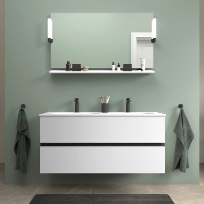 Duravit Sivida lustro 125x65 cm prostokątne z oświetleniem czarny-biały SV74240BD180000