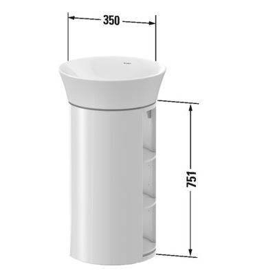 Duravit White Tulip szafka 35 cm podumywalkowa stojąca biały wysoki połysk WT423908585