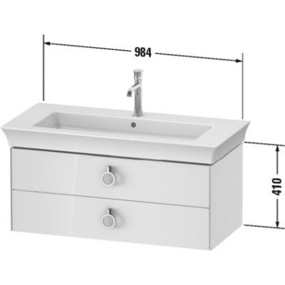 Duravit White Tulip szafka 98,4 cm podumywalkowa wisząca biały wysoki połysk WT435208585