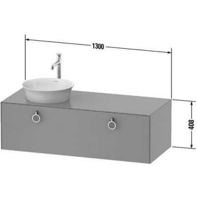 Duravit White Tulip szafka 130 cm podumywalkowa wisząca lewa biały wysoki połysk WT4982L8585