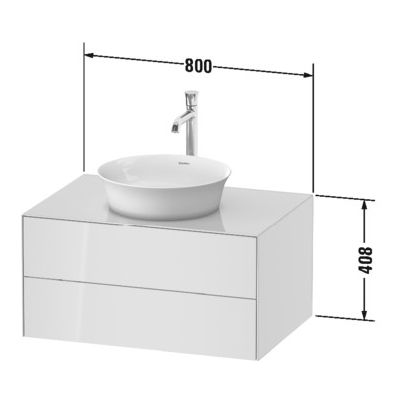 Duravit White Tulip szafka 80 cm podumywalkowa wisząca biały wysoki połysk WT498508585