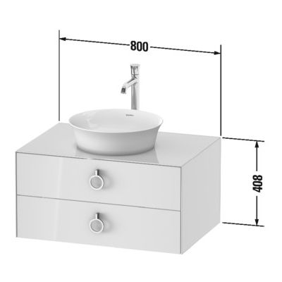 Duravit White Tulip szafka 80 cm podumywalkowa wisząca orzech amerykański lity WT499007792