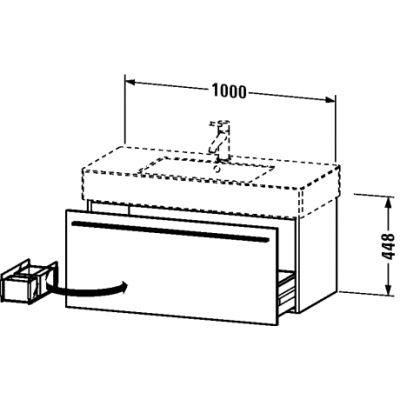 Duravit X-Large szafka 100x46,8 cm podumywalkowa wisząca biały wysoki połysk XL605322