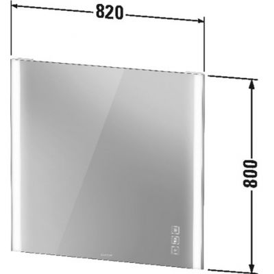 Duravit lustro 82x80 cm prostokątne z oświetleniem XV70420B1B10000
