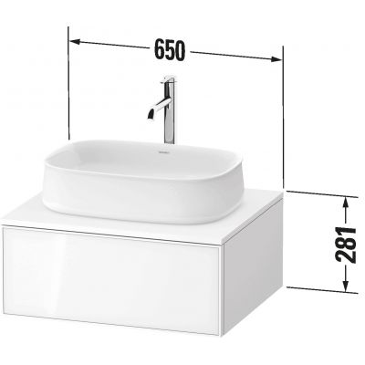 Duravit Zencha szafka 65x55x28,1 cm podumywalkowa wisząca grafitowa ZE4810063800000