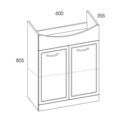 Elita Aqua Line szafka 60 cm podumywalkowa biała 164232