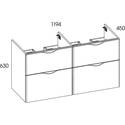 Elita Ambio New szafka 120 cm podumywalkowa wisząca biały połysk 166707