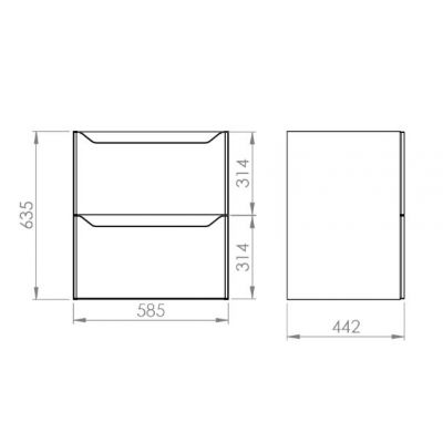 Elita Helo szafka 58,5x44,2x63,5 cm podumywalkowa wisząca sage mat RE010600201470