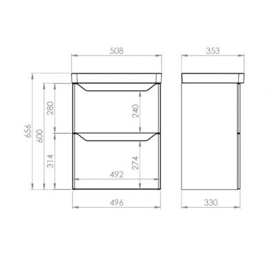 Elita Helo umywalka z szafką 50,8 cm białą RE020500205290