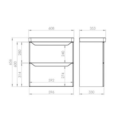 Elita Helo umywalka z szafką 60,8 cm białą RE020600205290