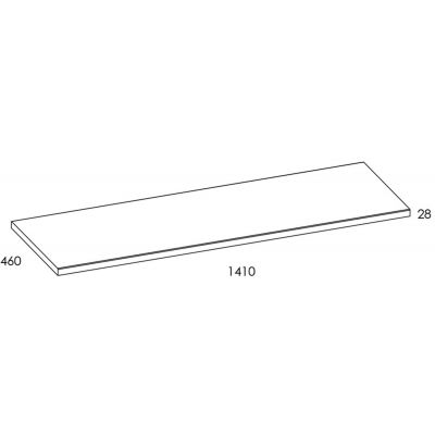 Elita Futuris blat 141x46 cm biały połysk RE051400228060