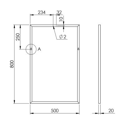 Elita lustro 50x80 cm prostokątne chrom RE060501020040