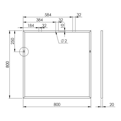 Elita lustro 80x80 cm kwadratowe chrom RE060800020040