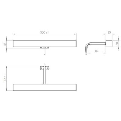 Elita Kwadro kinkiet 1x6 W chrom RE070300030040