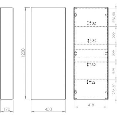 Elita For All szafka 45x17x120 cm boczna wisząca sage mat RE140450171470