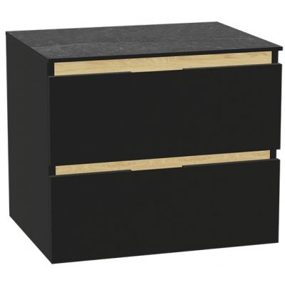 Zestaw Excellent Tuto 2.0 szafka 60 cm podumywalkowa wisząca z blatem czarny-dąb-grafit MLEX.2172.K.60.01MA.BKBK