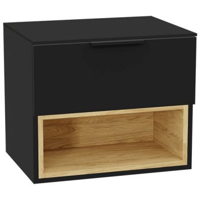 Zestaw Excellent Tuto 2.0 szafka 60 cm podumywalkowa wisząca z blatem czarny-dąb MLEX.2171.K.60.021B.BKBK