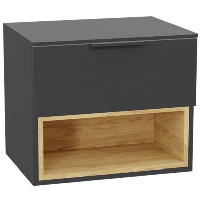 Zestaw Excellent Tuto 2.0 szafka 60 cm podumywalkowa wisząca z blatem szary-dąb MLEX.2171.K.60.021G.GRGR