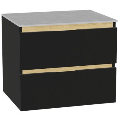 Zestaw Excellent Tuto 2.0 szafka 60 cm podumywalkowa wisząca z blatem czarny-dąb-szary MLEX.2172.K.60.01SJ.BKBK