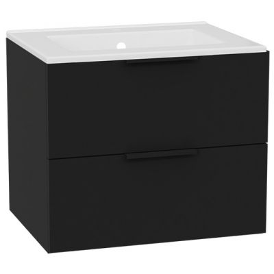 Zestaw Excellent Tuto 2.0 szafka 60 cm podumywalkowa wisząca z umywalką As czarny/biały MLEX.2172.K.60.0236.BKBK