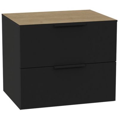 Zestaw Excellent Tuto 2.0 szafka 60 cm podumywalkowa wisząca z blatem czarny-dąb MLEX.2172.K.60.02BL.BKBK