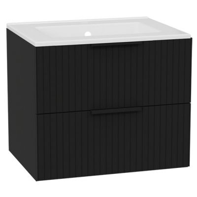 Zestaw Excellent Tuto 2.0 szafka 60 cm podumywalkowa wisząca z umywalką As czarny/biały MLEX.2172.K.60.0336.BKBK