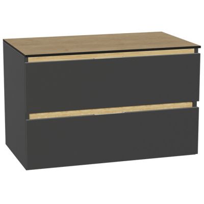 Zestaw Excellent Tuto 2.0 szafka 80 cm podumywalkowa wisząca z blatem szary-dąb MLEX.2172.K.80.01BL.GRGR