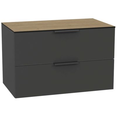 Zestaw Excellent Tuto 2.0 szafka 80 cm podumywalkowa wisząca z blatem szary-dąb MLEX.2172.K.80.02BL.GRGR