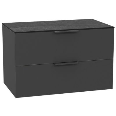 Zestaw Excellent Tuto 2.0 szafka 80 cm podumywalkowa wisząca z blatem szary-grafit MLEX.2172.K.80.02MA.GRGR