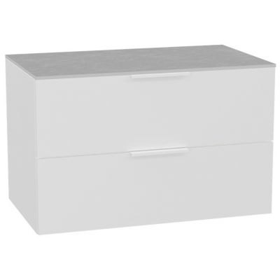 Zestaw Excellent Tuto 2.0 szafka 80 cm podumywalkowa wisząca z blatem biały-szary MLEX.2172.K.80.02SJ.WHWH