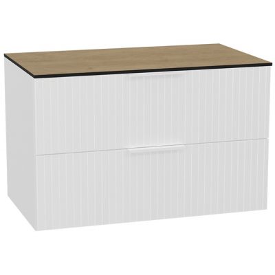 Zestaw Excellent Tuto 2.0 szafka 80 cm podumywalkowa wisząca z blatem biały-dąb MLEX.2172.K.80.03BL.WHWH