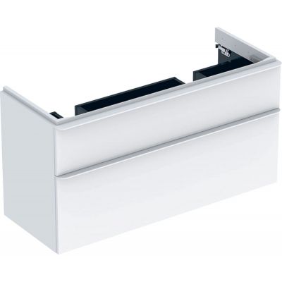 Geberit Smyle Square szafka 118,4 cm podumywalkowa wisząca biały połysk 500.356.00.1