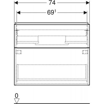 Geberit iCon szafka 74 cm podumywalkowa wisząca biały połysk/biały mat 502.308.01.1