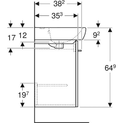 Geberit Selnova Square umywalka z szafką 44,5 cm białą 502.750.00.1