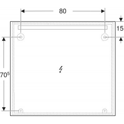 Geberit Option Basic Square lustro 100x90 cm prostokątne z oświetleniem 502.814.00.1