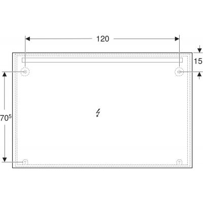 Geberit Option Basic Square lustro 140x90 cm prostokątne z oświetleniem LED 502.816.00.1