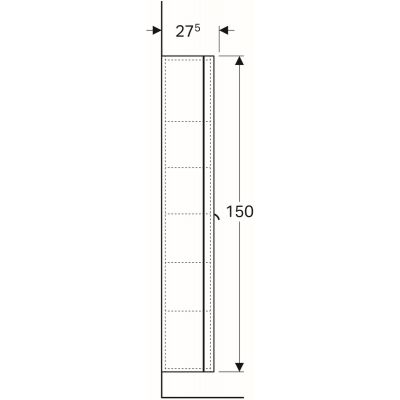Geberit myDay szafka boczna 150 cm wysoka wisząca biały połysk Y824000000
