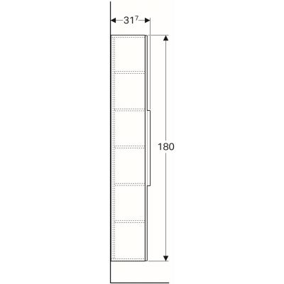 Geberit iCon szafka boczna 180 cm wysoka wisząca biały mat 841000000