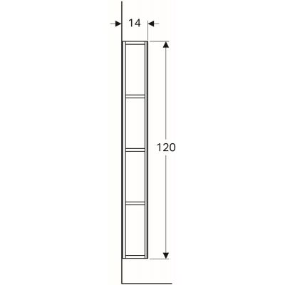 Geberit iCon szafka boczna 120 cm wysoka wisząca lustrzana biały mat 841028000