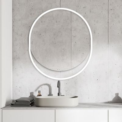 Guarda Musa lustro 80x95 cm owalne biały FOR-RAV-BIALY-80X95